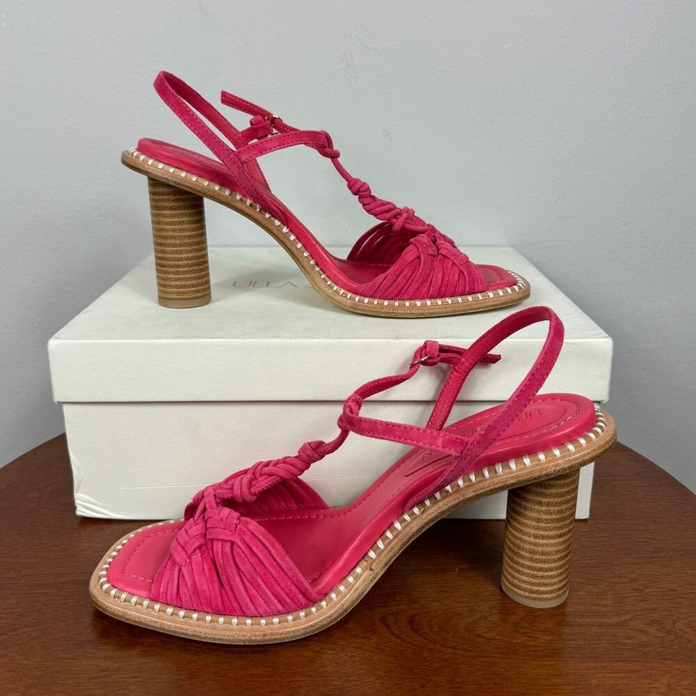 New Ulla Johnson Penina Suede Macrame Braided High Heel in Orchid Women's Size 9 - Picture 7 of 10